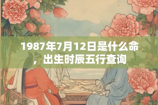 1987年7月12日是什么命，出生时辰五行查询