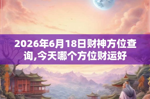 2026年6月18日财神方位查询,今天哪个方位财运好