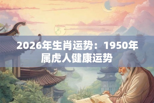 2026年生肖运势：1950年属虎人健康运势