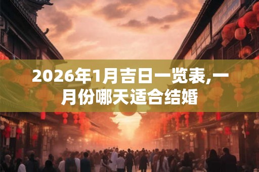 2026年1月吉日一览表,一月份哪天适合结婚