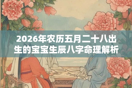 2026年农历五月二十八出生的宝宝生辰八字命理解析