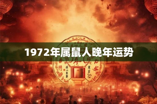 1972年属鼠人晚年运势