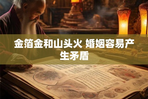 金箔金和山头火 婚姻容易产生矛盾