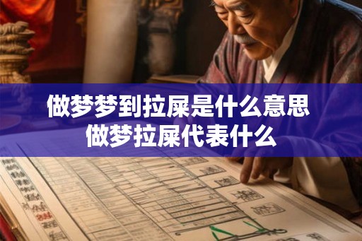 做梦梦到拉屎是什么意思 做梦拉屎代表什么