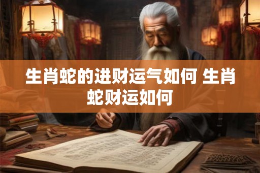 生肖蛇的进财运气如何 生肖蛇财运如何