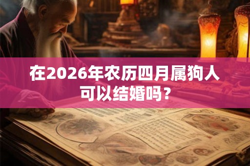 在2026年农历四月属狗人可以结婚吗？