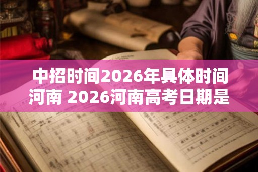 中招时间2026年具体时间河南 2026河南高考日期是什么
