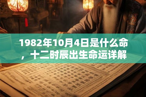 1982年10月4日是什么命，十二时辰出生命运详解