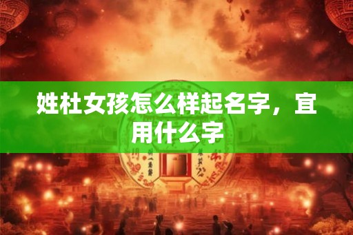 姓杜女孩怎么样起名字，宜用什么字