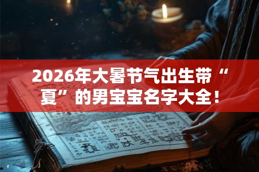 2026年大暑节气出生带“夏”的男宝宝名字大全! 2026年大暑节气出生带“夏”的男宝宝名字大全!