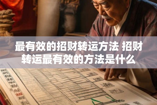 最有效的招财转运方法 招财转运最有效的方法是什么