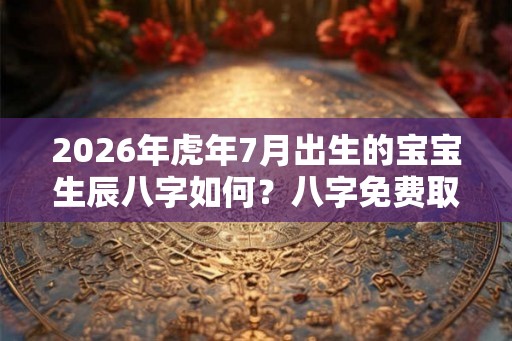 2026年虎年7月出生的宝宝生辰八字如何？八字免费取名精选！