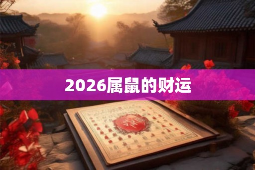 2026属鼠的财运