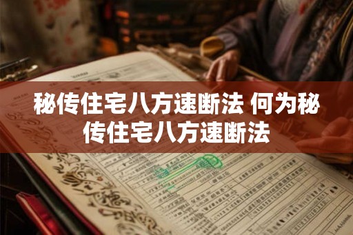 秘传住宅八方速断法 何为秘传住宅八方速断法