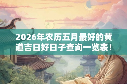 2026年农历五月最好的黄道吉日好日子查询一览表！