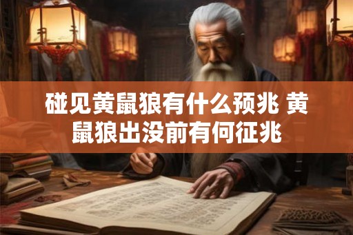 碰见黄鼠狼有什么预兆 黄鼠狼出没前有何征兆
