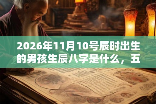 2026年11月10号辰时出生的男孩生辰八字是什么，五行属什么