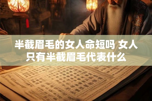半截眉毛的女人命短吗 女人只有半截眉毛代表什么
