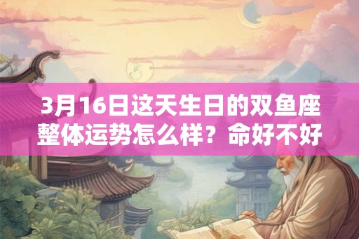 3月16日这天生日的双鱼座整体运势怎么样？命好不好？