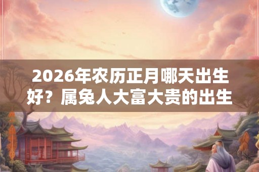 2026年农历正月哪天出生好？属兔人大富大贵的出生日子