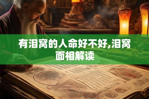 有泪窝的人命好不好,泪窝面相解读