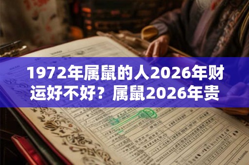 1972年属鼠的人2026年财运好不好?属鼠2026年贵人是谁? 1972年属鼠的人2026年财运好不好?属鼠2026年贵人是谁?