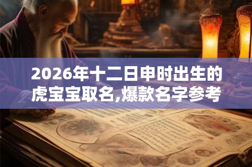 2026年十二日申时出生的虎宝宝取名,爆款名字参考