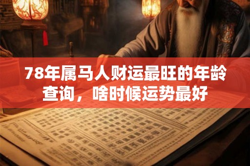 78年属马人财运最旺的年龄查询，啥时候运势最好