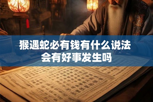 猴遇蛇必有钱有什么说法 会有好事发生吗