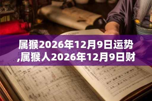 属猴2026年12月9日运势,属猴人2026年12月9日财运,生肖猴2026年12月9日运势