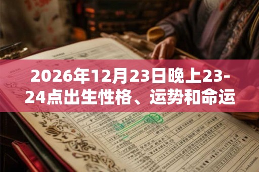 2026年12月23日晚上23-24点出生性格、运势和命运 2026年12月23日晚上23-24点出生性格、运势和命运