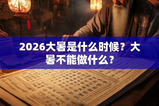 2026大暑是什么时候？大暑不能做什么？