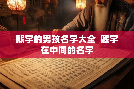 熙字的男孩名字大全  熙字在中间的名字