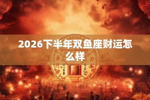 2026下半年双鱼座财运怎么样