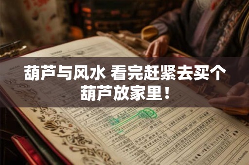 葫芦与风水 看完赶紧去买个葫芦放家里！