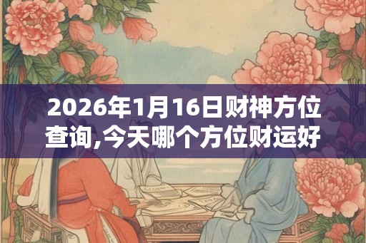 2026年1月16日财神方位查询,今天哪个方位财运好