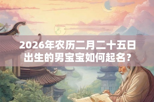 2026年农历二月二十五日出生的男宝宝如何起名？