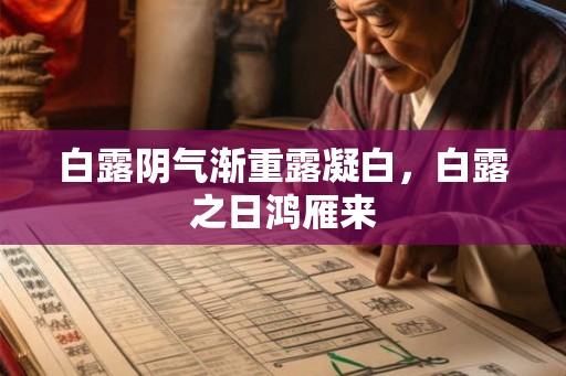 白露阴气渐重露凝白，白露之日鸿雁来