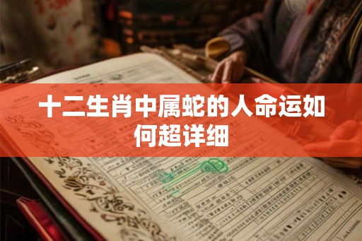 十二生肖中属蛇的人命运如何超详细