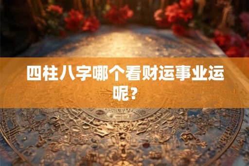 四柱八字哪个看财运事业运呢？
