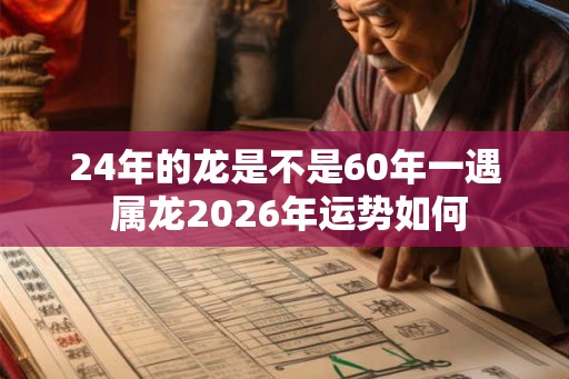 24年的龙是不是60年一遇 属龙2026年运势如何