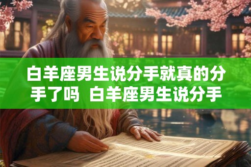 白羊座男生说分手就真的分手了吗  白羊座男生说分手就真的分手了吗