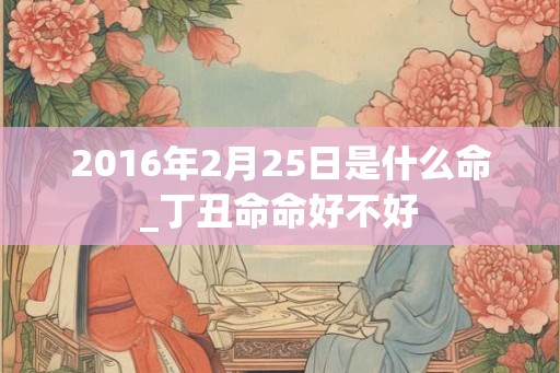 2016年2月25日是什么命_丁丑命命好不好 2016年2月25日是什么命_丁丑命命好不好
