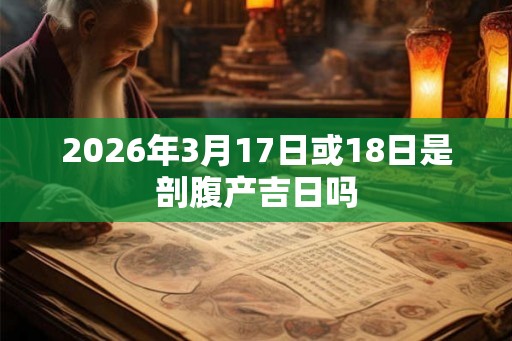2026年3月17日或18日是剖腹产吉日吗 2026年3月17日或18日是剖腹产吉日吗