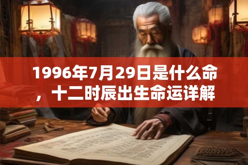 1996年7月29日是什么命,十二时辰出生命运详解 1996年7月29日是什么命,十二时辰出生命运详解