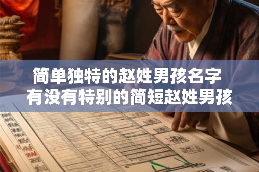 简单独特的赵姓男孩名字 有没有特别的简短赵姓男孩名字