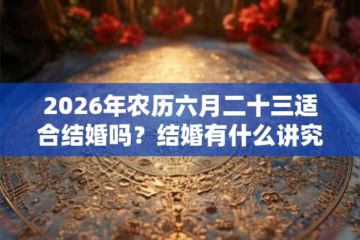 2026年农历六月二十三适合结婚吗？结婚有什么讲究？