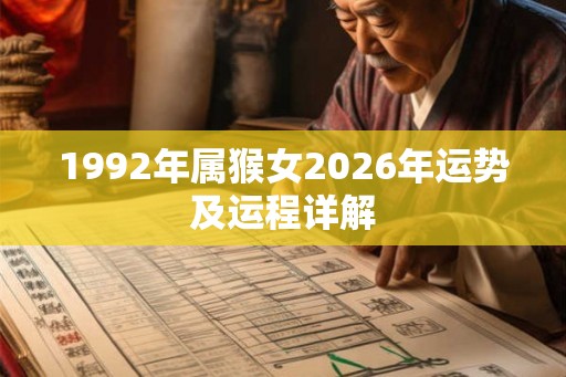 1992年属猴女2026年运势及运程详解 1992年属猴女2026年运势及运程详解