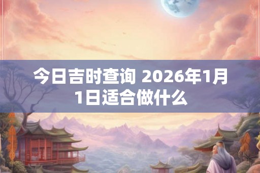 今日吉时查询 2026年1月1日适合做什么