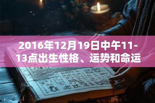 2016年12月19日中午11-13点出生性格、运势和命运